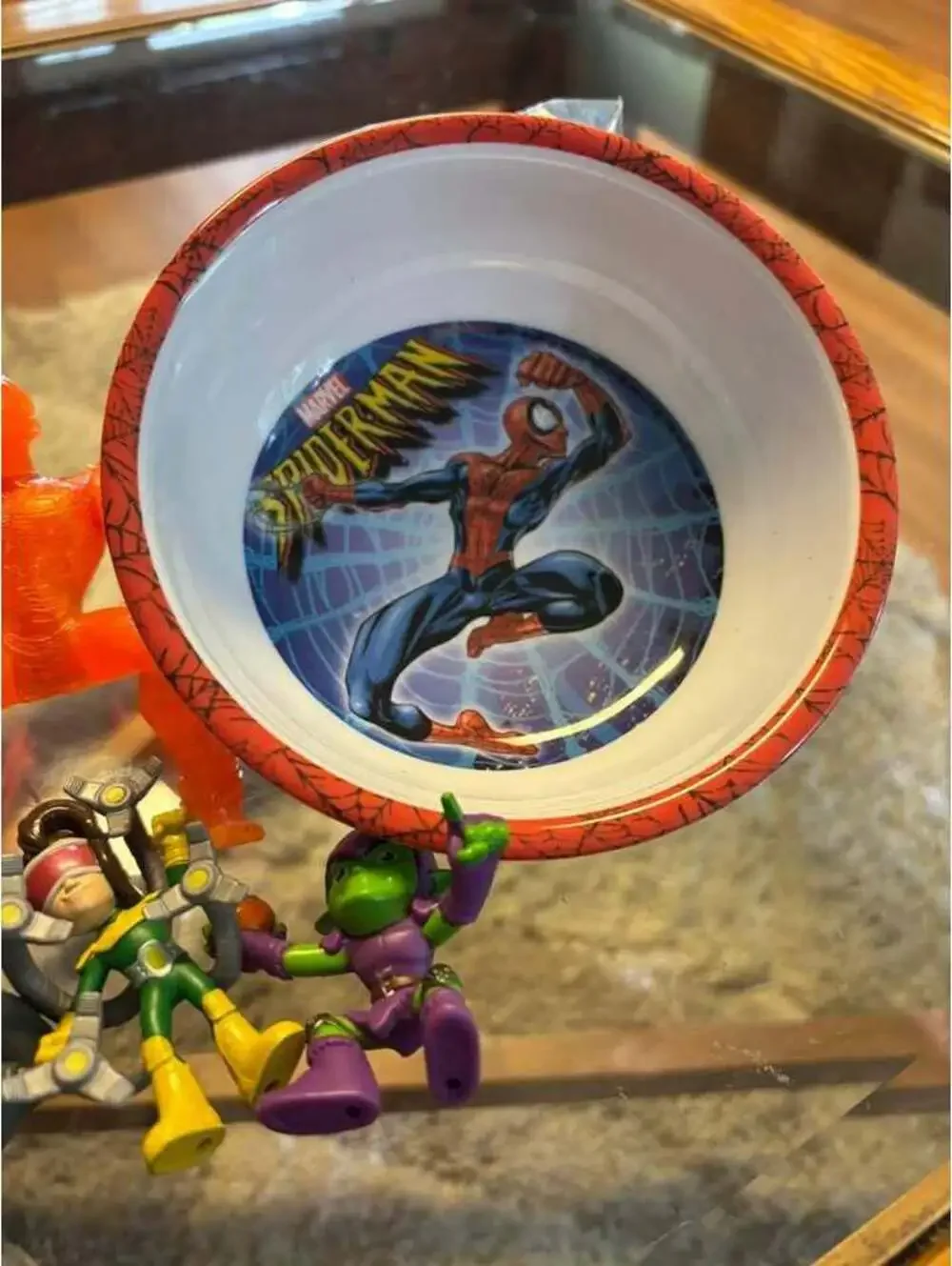 Marvel Spider-Man Action Figure and Bowl Lot